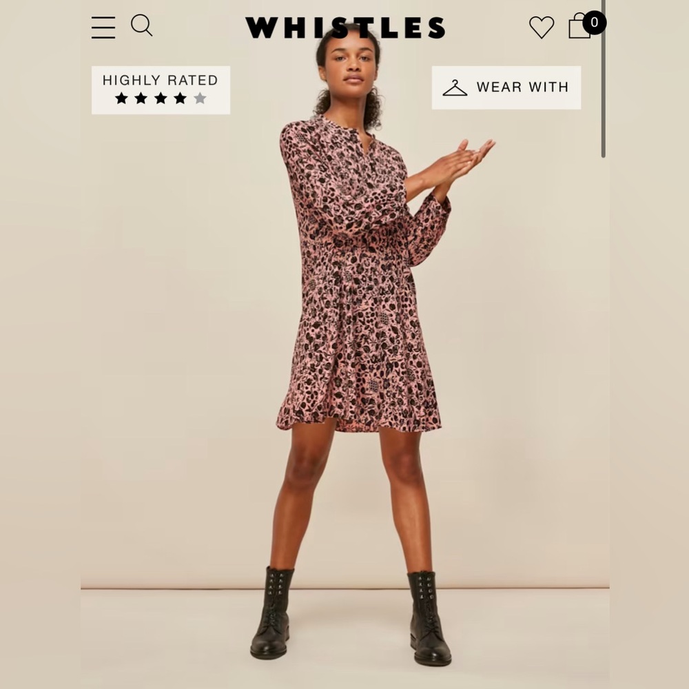 NWT Whistles Tropical Fruit Print Dress sz 6